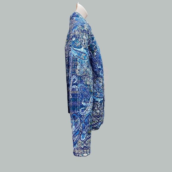Gloria Vanderbilt Casuals XL Quilted Button Up Quilted Jacket Blue Paisley - Picture 7 of 11